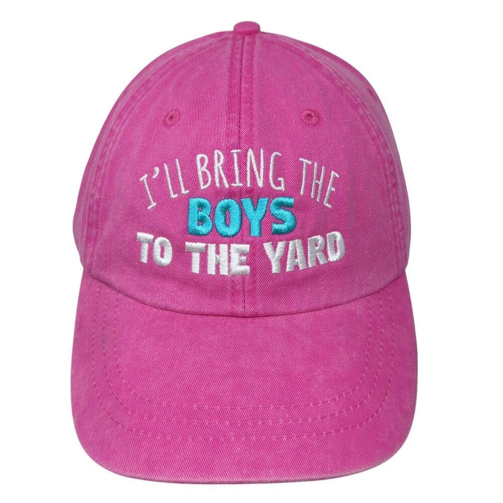 I'll Bring The Boys To The Yard Baseball Cap Pink One Size Adjustable Adams